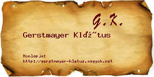 Gerstmayer Klétus névjegykártya
